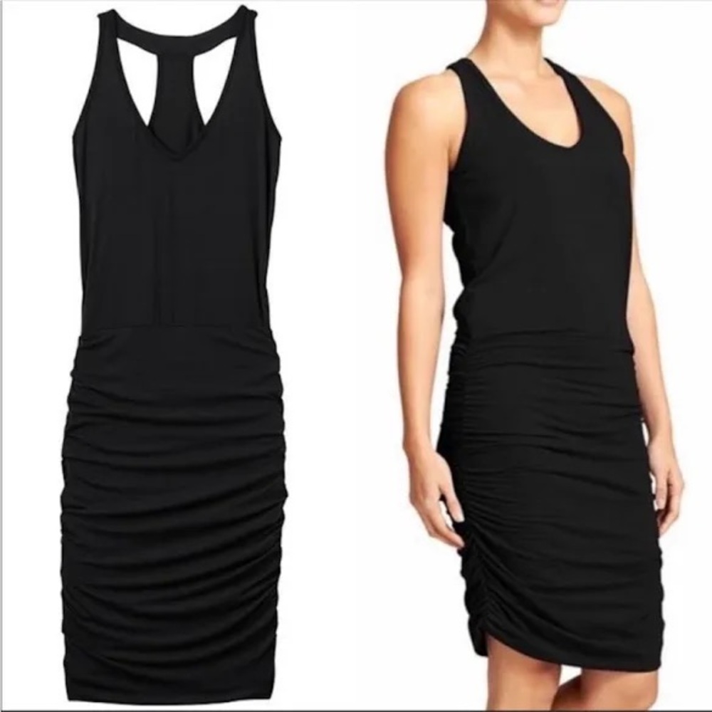 Athleta black tee racerback dress